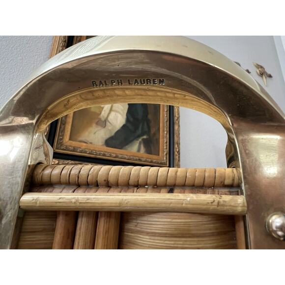 Vintage Ralph Lauren Rattan Reed Tray Brass Handles - Picture 3 of 15